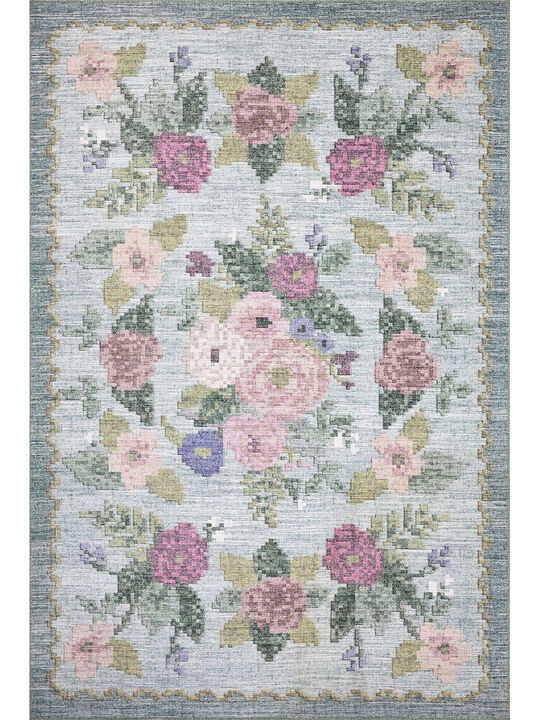Rosa RSA-02 Sky 18" x 18" Sample Rug by Rifle Paper Co.