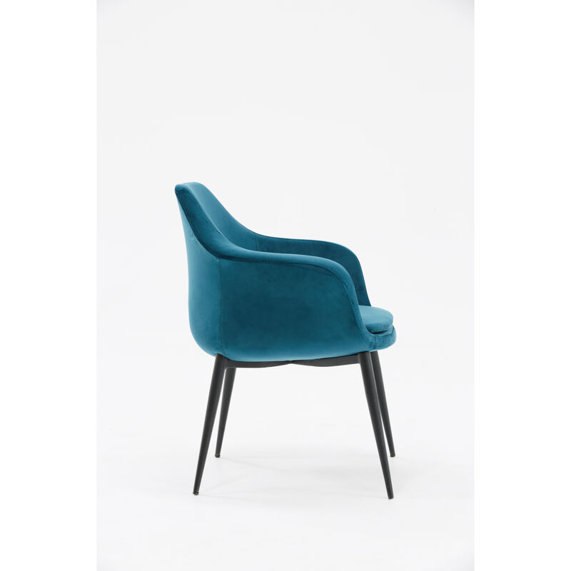 Wilson Modern Teal Velvet & Black Dining Chair
