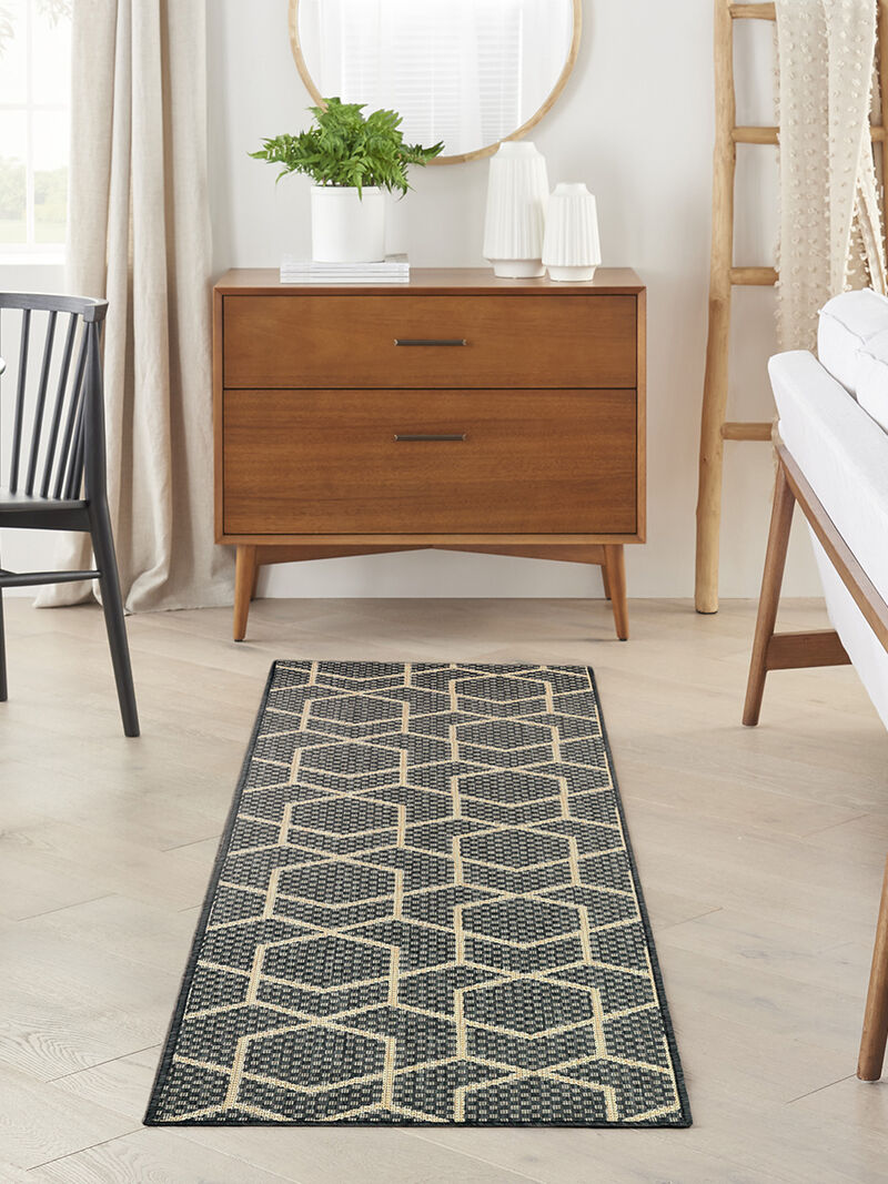 Horizon Indoor/Outdoor HOZ01 Charcoal 2' x 6' Rug