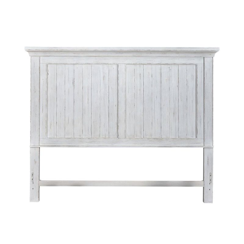 Liberty Furniture Queen Mansion Headboard for Bed Frame Cottage - Riverstone White & Tobacco image number 2