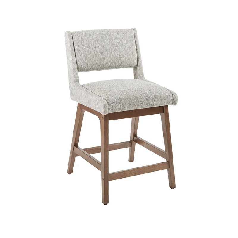 Gracie Mills Carlene Chic Upholstered Dining Counter Stool - Pecan Finish