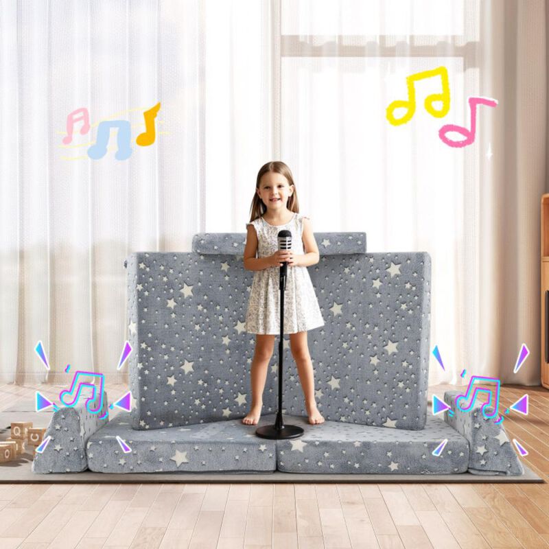 Hivvago Modular Kids Play Couch Glow in the Dark Toddler Sectional Sofa