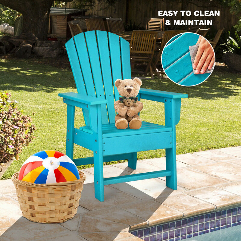 Child-Sized Adirondack Patio Chair with Ergonomic Back Support &ndash; Weather-Resistant