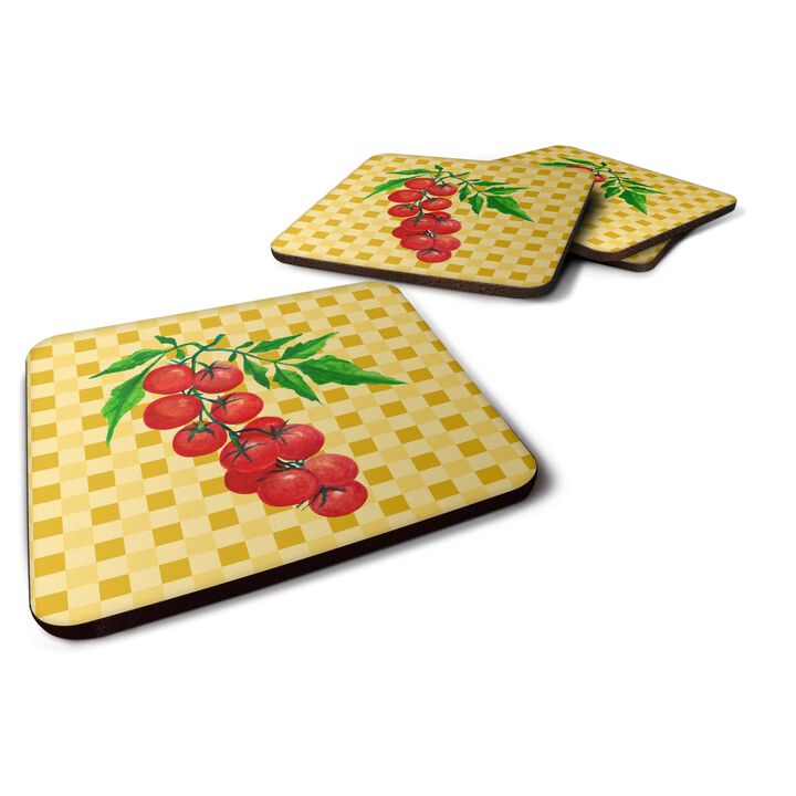 Caroline's Treasures Cherry Tomato on Basketweave Decorative coasters, 3.5, Multicolor