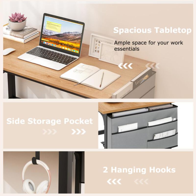 Hivvago Mobile Computer Workstation with 4 Smooth Casters