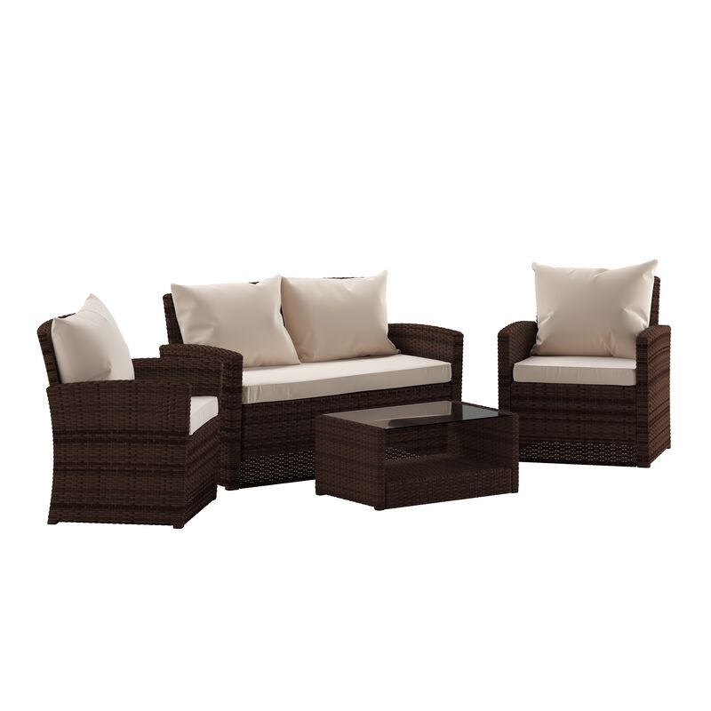 4PC Black Patio Set