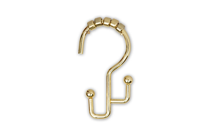 12-Piece Resistant Stepped Metal Double Shower Curtain Hooks image number 0