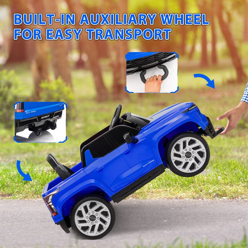 BreeBe 12V Chevrolet Silverado EV RST Licensed Kids Electric Car with Parent Remote Control, Spring Suspension image number 6