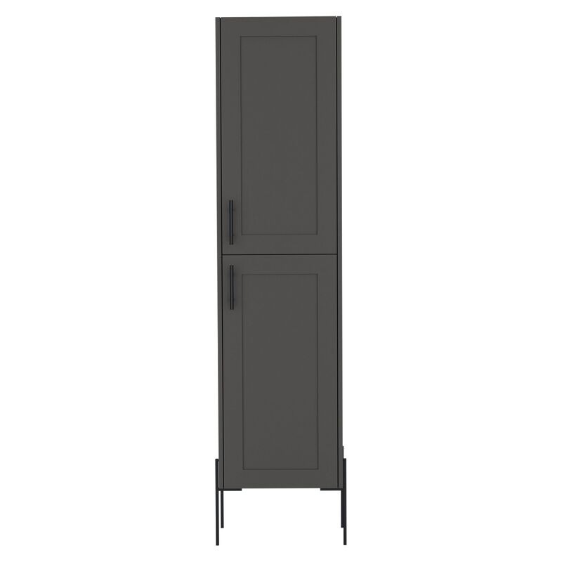 Quinby Linen Cabinet 70.8" H, with 1 Door and 4 Shelves, Matt Gray