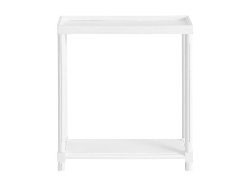Hivvago Set Of Two 24 Inch White Wood Rectangular End Tables With Shelf