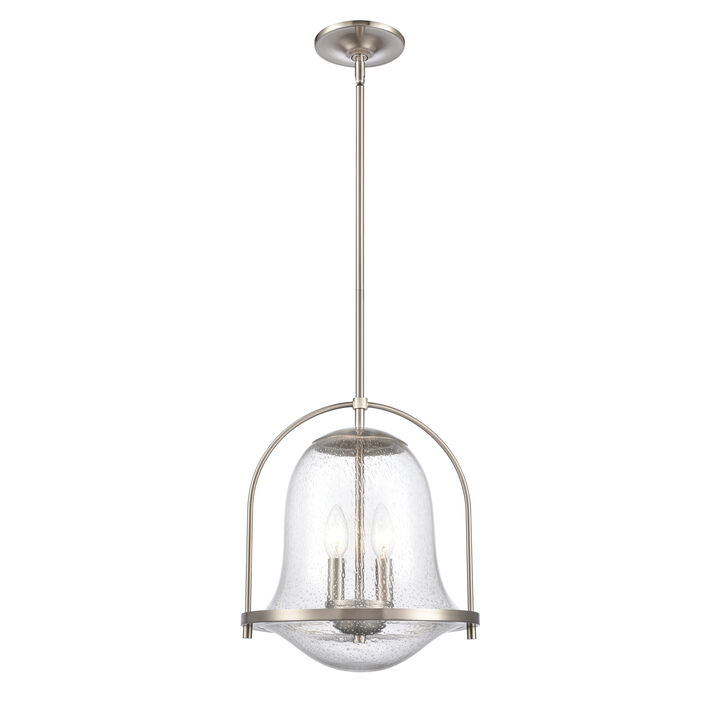 Connection 12'' Wide 2-Light Nickel Pendant