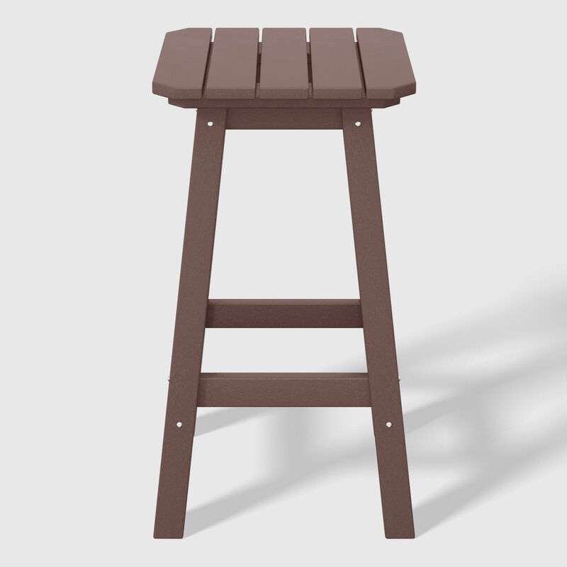 WestinTrends 24" HDPE Outdoor Patio Counter High Backless Square Bar Stools Set of Three image number 4