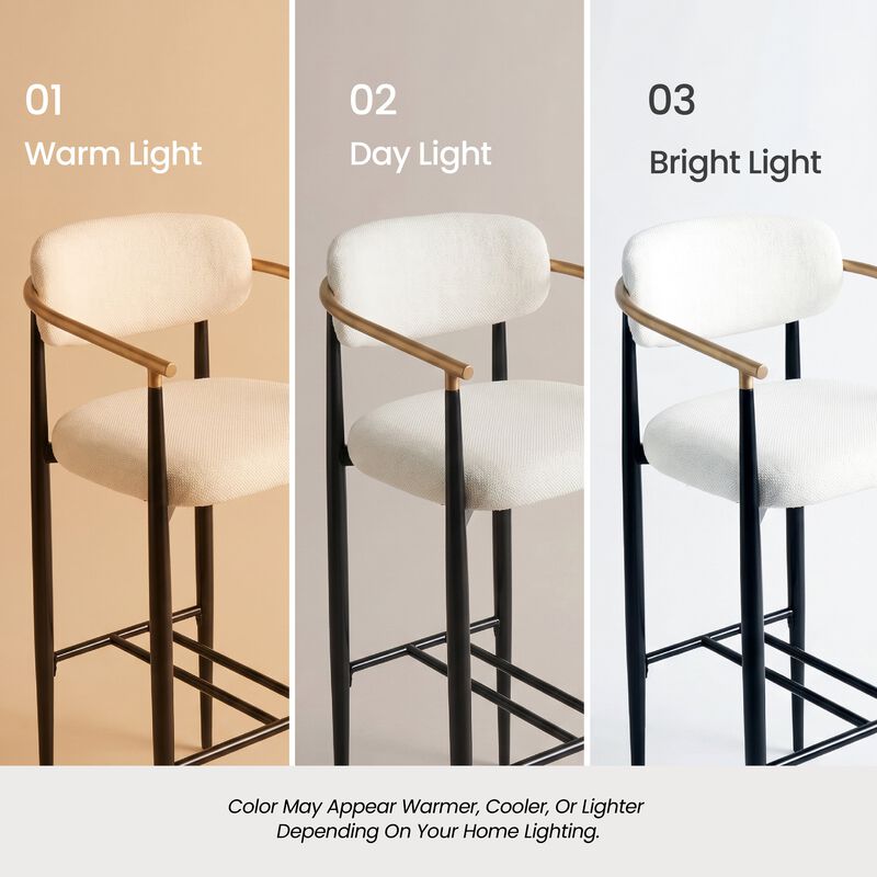 COLAMY MATRIX 29.5'' Upholstered Bar Height Bar Stools with Arms image number 4