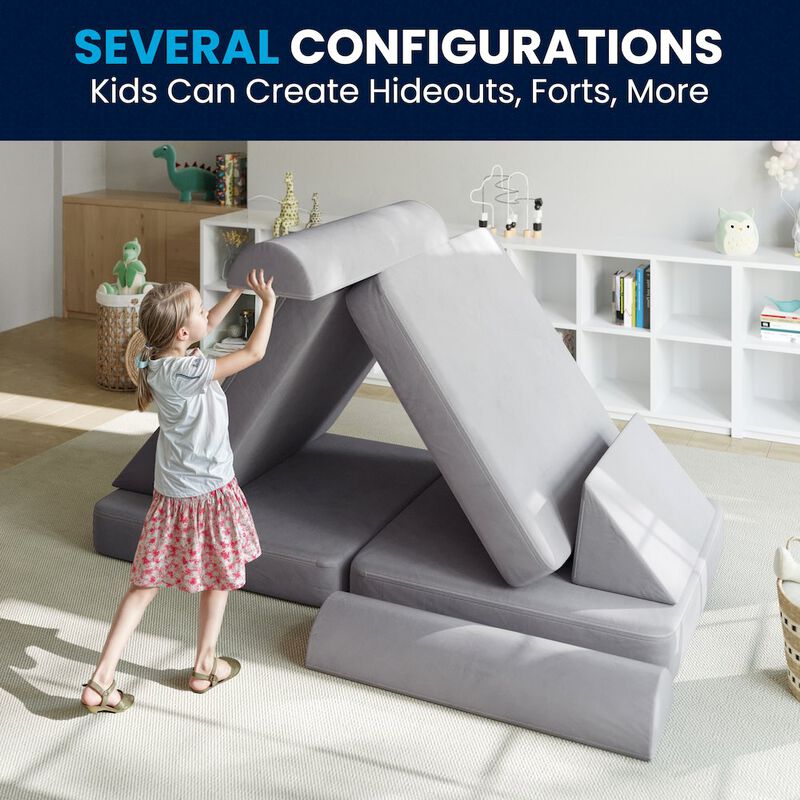 Flash Furniture 56" Modular Kids Play Couch with 6 Soft Foam Sectional Sofa Pieces image number 7