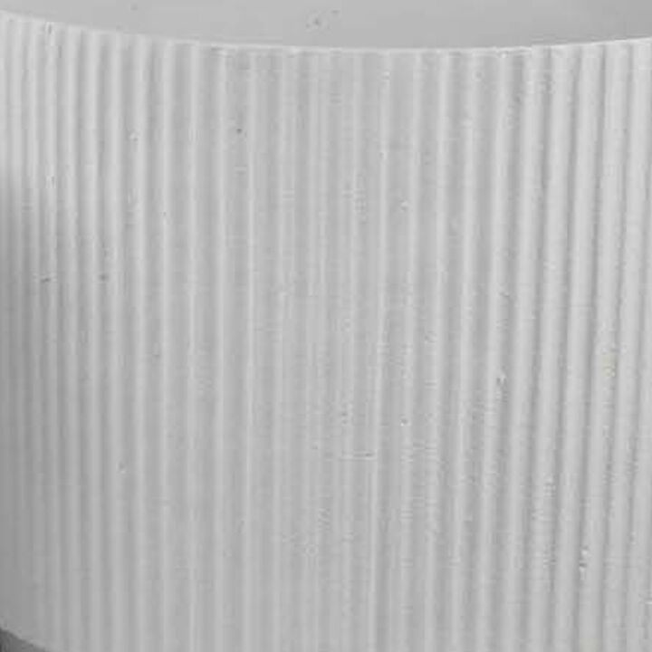 Modern Planter Bowl Set of 2, Ribbed Edges, Serene White Terracotta