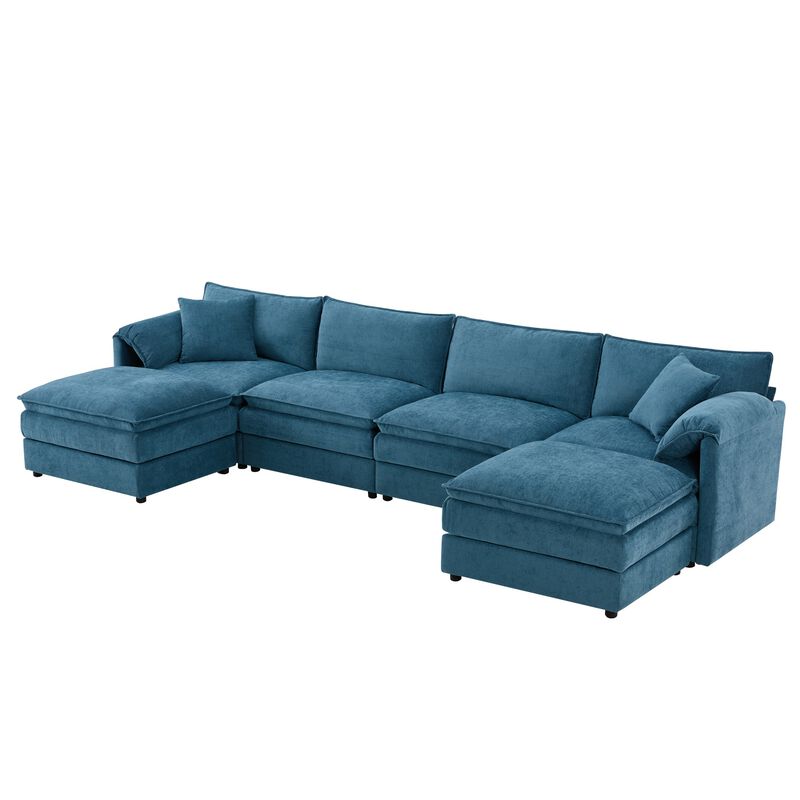 Fincep U-Shaped Modular Cloud Sectional Sofa image number 8