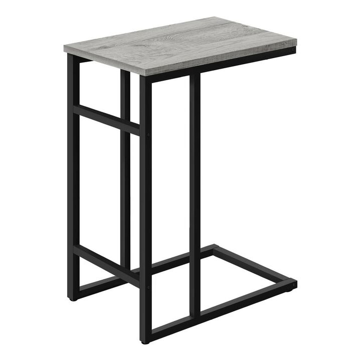 Accent Table, C-shaped, End, Side, Snack, Living Room, Bedroom, Grey Laminate