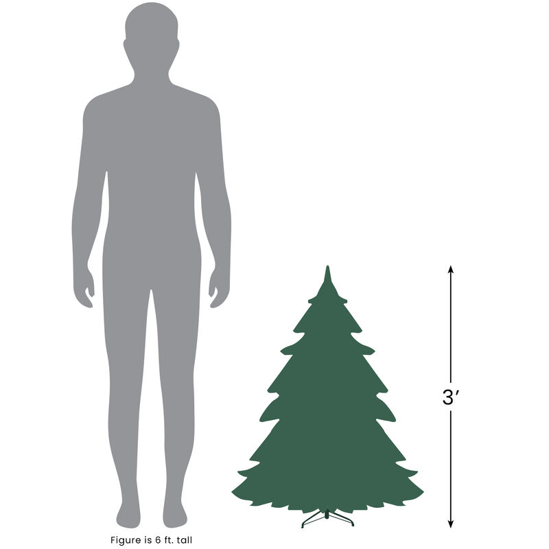 3' Pre-Lit Full Dakota Pine Artificial Christmas Tree - Clear Lights