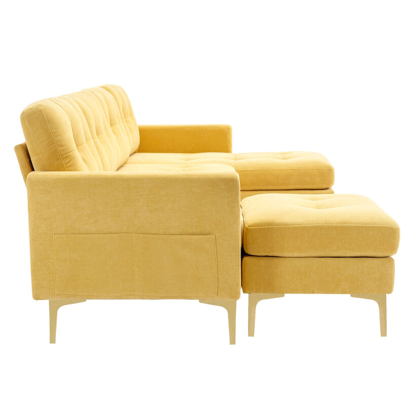 Merax Modular Convertible Sectional Sofa Velvet Couch