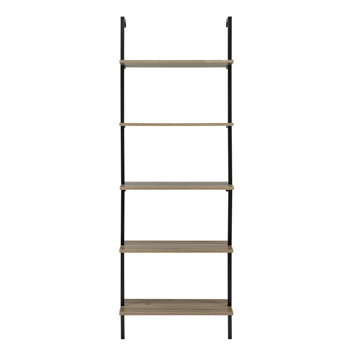 Everett 5-Tier Open Display Stand Wall Mount Modern Metal Frame Ladder Shelf