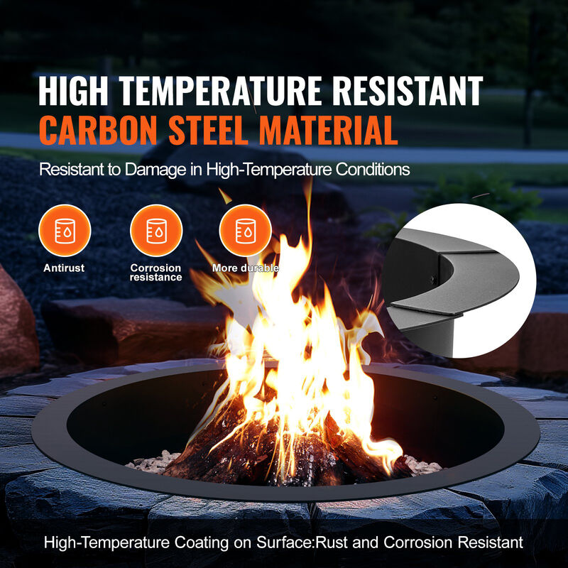 Campfire Ring – Round Outer Steel Fire Pit Liner, Ideal for DIY Firepit Builds on Patios, Lawns or Gardens