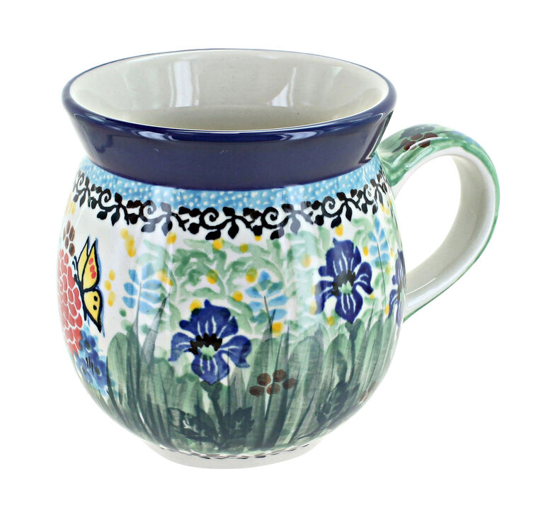 Blue Rose Polish Pottery Mardi Gras Bubble Mug