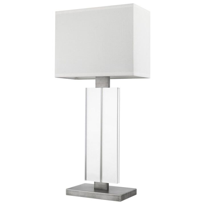 Hivvago 31" Silver Metal and Acrylic Buffet Lamp With White Shade