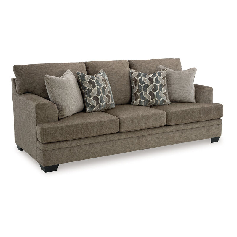 Ead Sofa, 4 Accent Throw Pillows, Foam, Nutmeg Brown Polyester 92 Inch image number 0