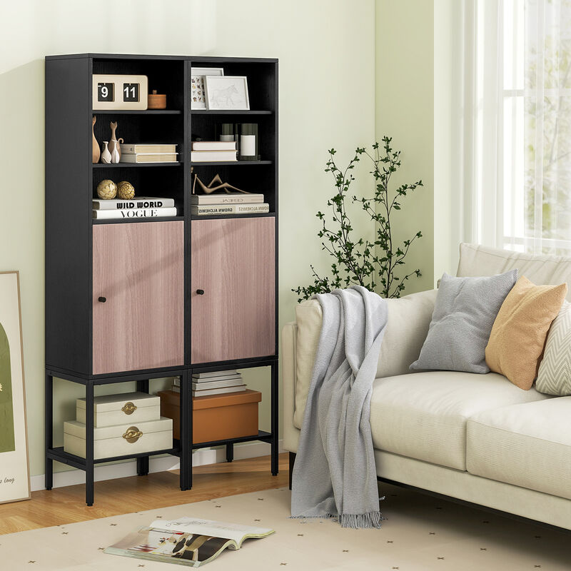 Bathroom Tall Cabinet with 1 Door and 4 Shelves Narrow Storage Unit