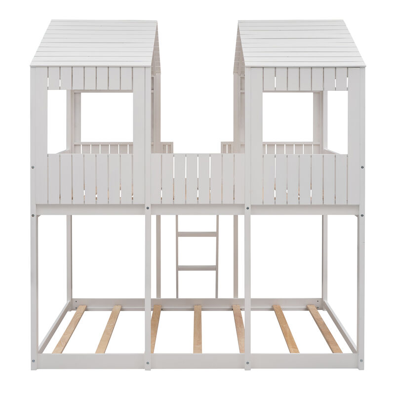 Merax Bunk Bed with Roof and Ladder