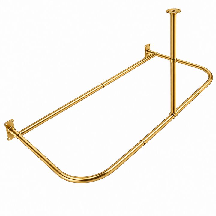 Signature Aluminum Series Freestanding Tub Shower Curtain Rod