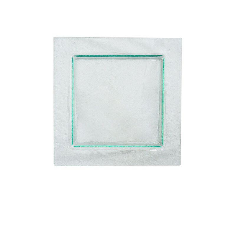 Glass Dinnerware 17.75" x 17.75" x h:0.5" Square Clear Glass Platter