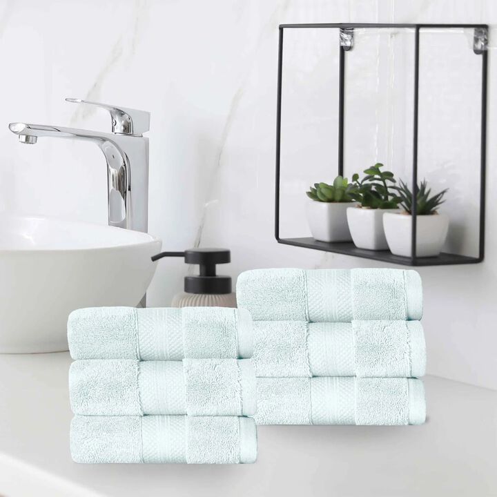 6 Pack Turkish Cotton Hand Towels Set, Soft Quick Dry Absorbent Towels for Bathroom Kitchen