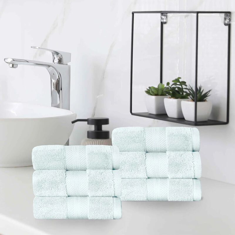 6 Pack Turkish Cotton Hand Towels Set, Soft Quick Dry Absorbent Towels for Bathroom Kitchen image number 1