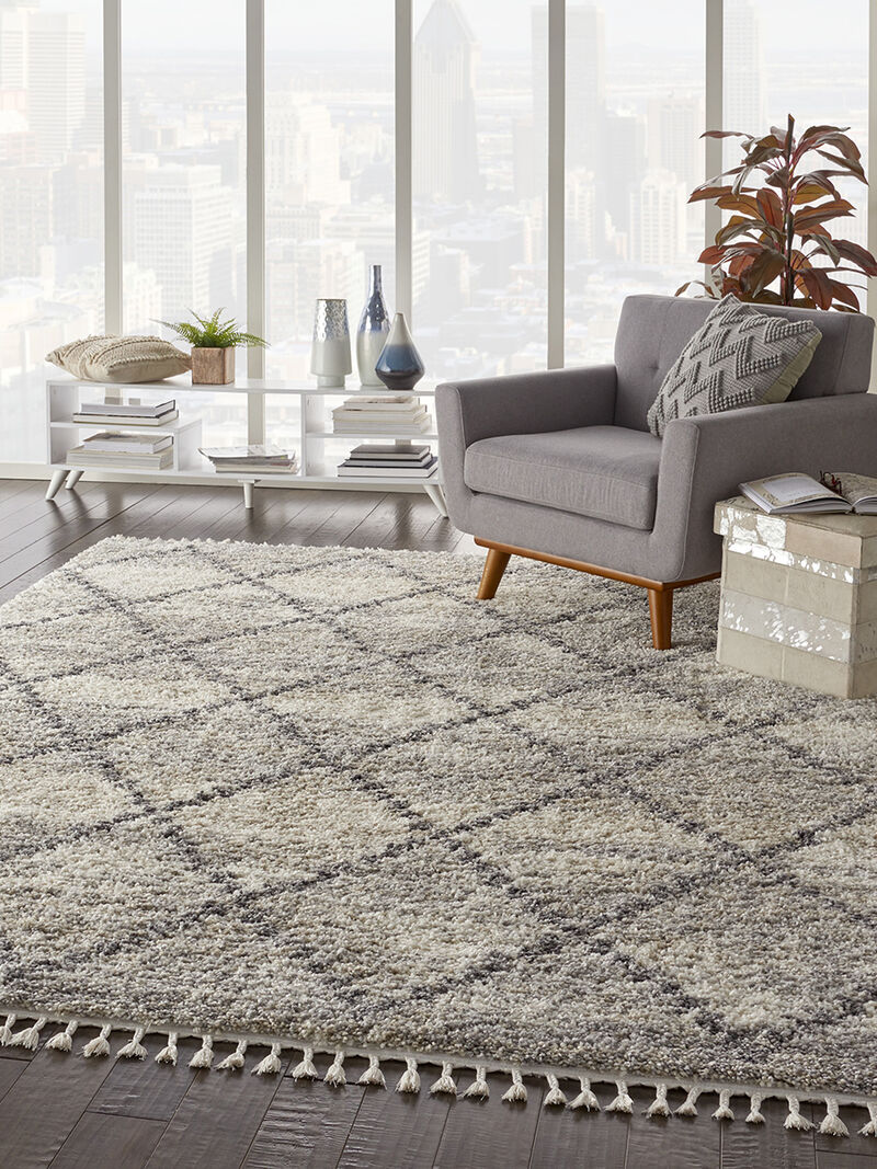 Oslo Shag OSL01 Ivory/Gray 7'10" x 10'6" Rug