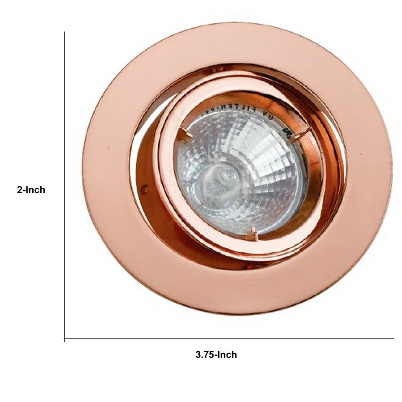4 Inch 12V Round Ceiling Light with Metal, Antique Copper - Benzara