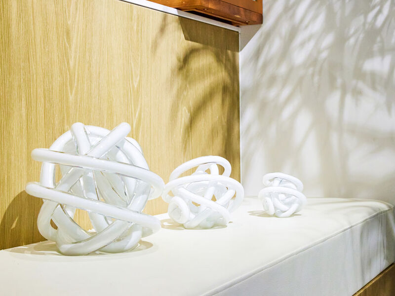 Hand Blown Infinity Knot Sommerso Art Orbit Glass Ball