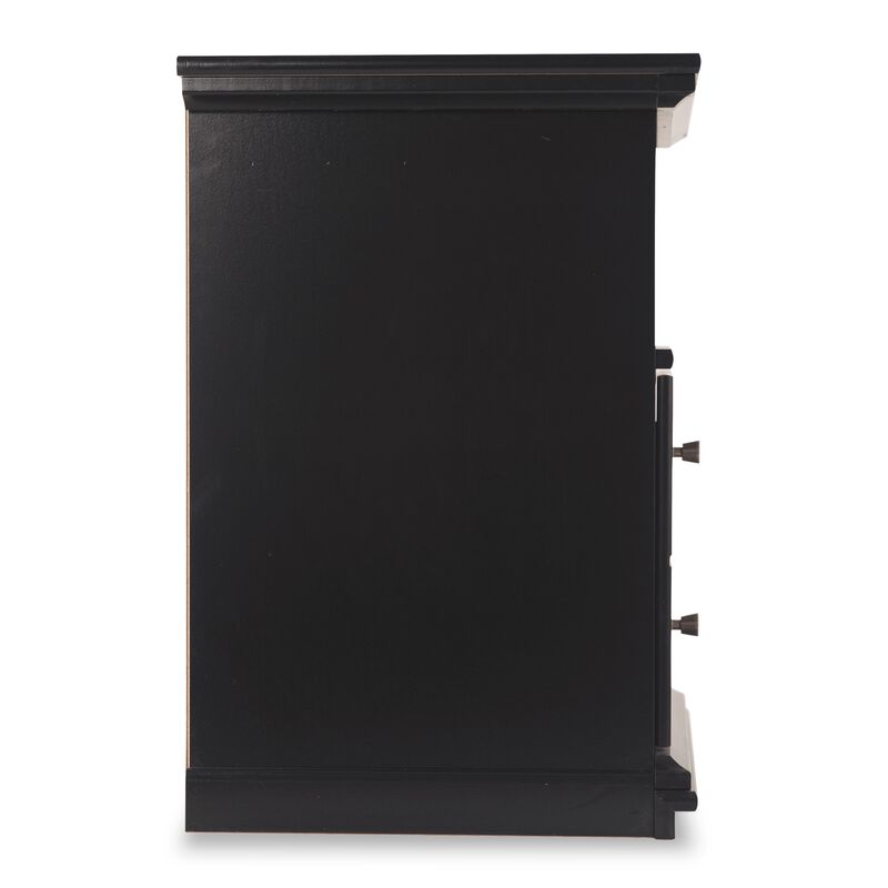Boli Nightstand, 1 Storage Drawers, 24 Inch, Black Molded Trim Details
