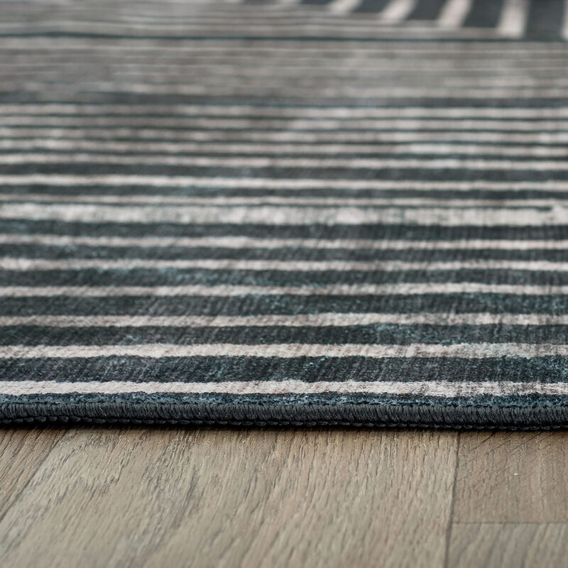 World Rug Gallery Distressed Bohemian Stripes Washable Non Slip Indoor Area Rug:  Low Pile,  Pet Friendly image number 2