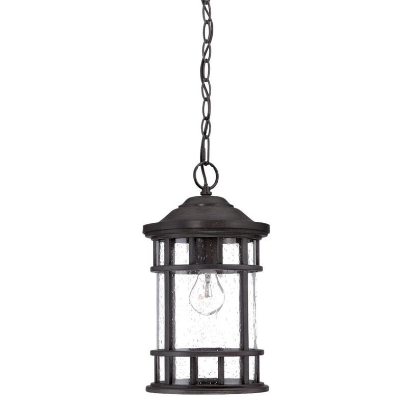 Hivvago Black Lantern Seeded Metal Dimmable Chandelier With Clear Shades