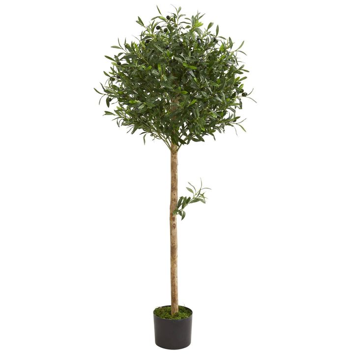 Nearly Natural 5-ft Olive Topiary Artificial Tree