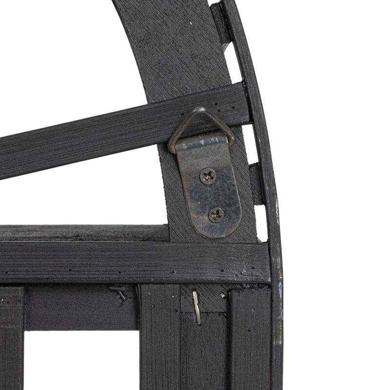 Arched Bamboo and Wood Wall Shelf, Black image number 7