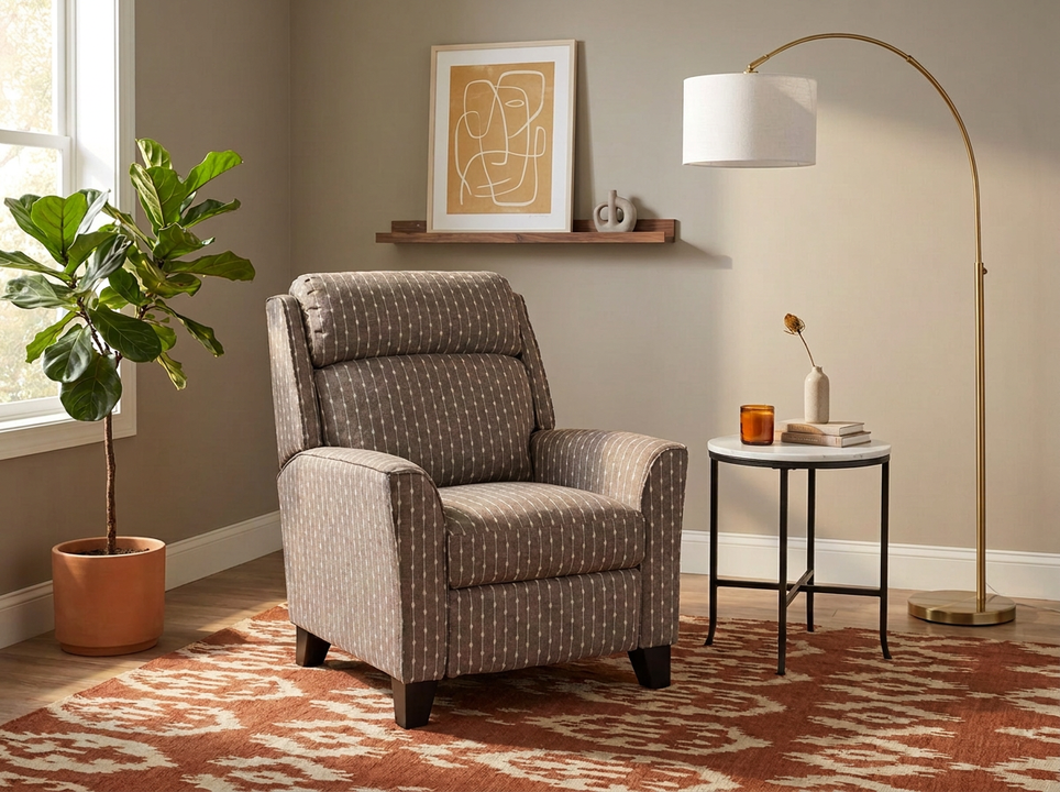 Rheeves Taupe High Leg Reclining Chair