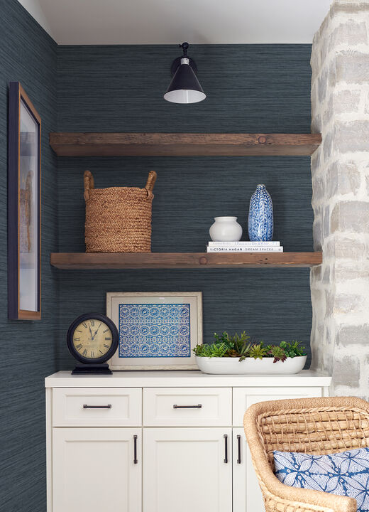 Barnaby Indigo Texture Wallpaper (Set of 2)
