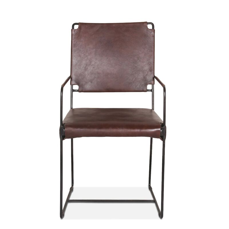 World Interiors Melbourne Armchair Chocolate Leather