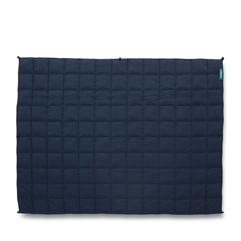 Blankie 20lbs Weighted Blanket, 60 x 80 Cotton Multilayer, Navy Blue - Benzara