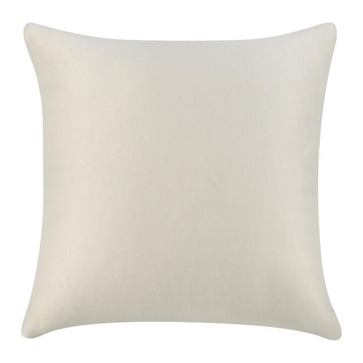 Ruff Square Accent Throw Pillow, 26 Inch Ivory Texture Recycled Fabric - Benzara