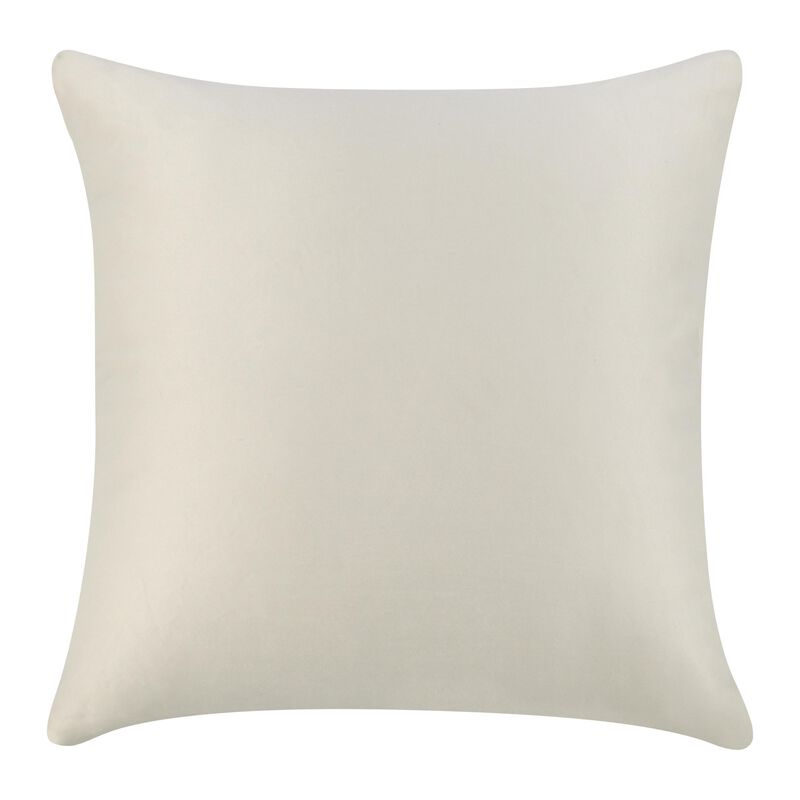 Ruff Square Accent Throw Pillow, 26 Inch Ivory Texture Recycled Fabric - Benzara