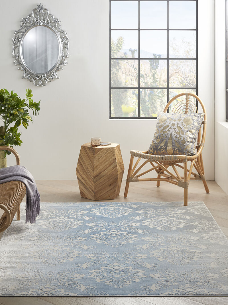 Elation ETN03 Ivory/Blue 4' x 6' Rug
