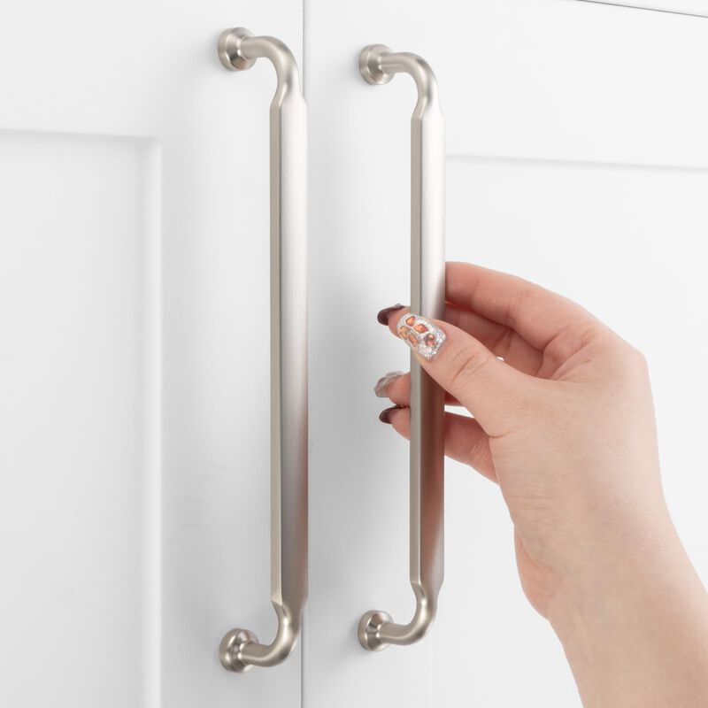 ASKANO Pack of 5, 7-1/2 Inch Hole Centers, Brushed Nickel Footed Kitchen Cabinet Pull Handle ZP2302 | Solid Hardware for Drawer,